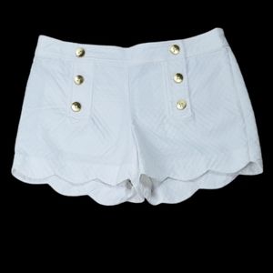 Southern Tide White Sailor Shorts With Gold Buttons